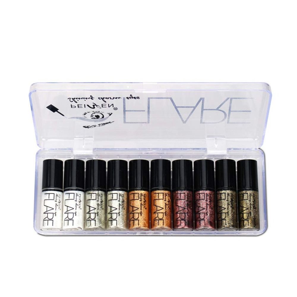 Glitter Liquid Eyeliner Eye Shadow Makeup Kit Long Lasting Luminous Shimmer - Picture 3 of 9